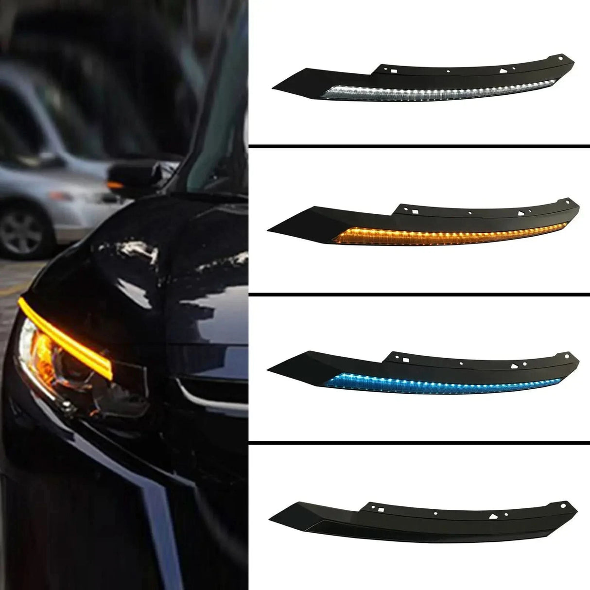 Honda Civic LED Headlight Eyebrow DRL Kit – Front Daytime Running Lights (2016–2021)