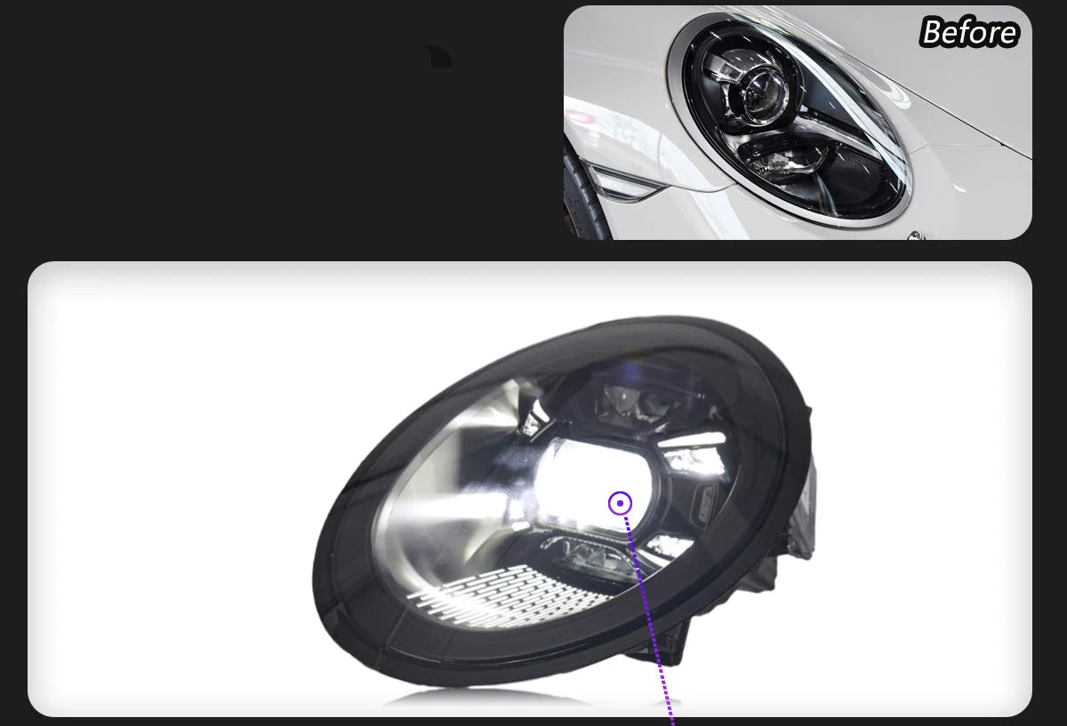 Full LED Matrix PDLS Headlight Assembly for Porsche 911 (2012–2018) – 991 Front Lamps with Sequential Signals