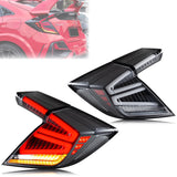 Honda Civic Hatchback LED Tail Lights – Clear Lens Sequential Turn Signal (2016–2021 FK6 FK7 FK8 FK9)
