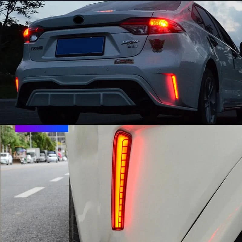 LED Rear Bumper Reflector Lights for Toyota Corolla (2020–2025) – Start-Up Animation, Sequential Turn Signal, Brake & Tail Lamp Upgrade