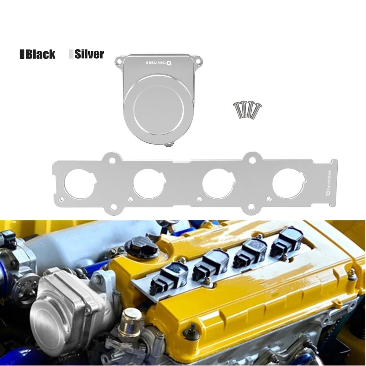 Honda / Acura B-Series VTEC B16 / B18C Engine Coil-On-Plug Adapter Plate & COP Distributor Cap Kit (Excludes GSR / Type-R)