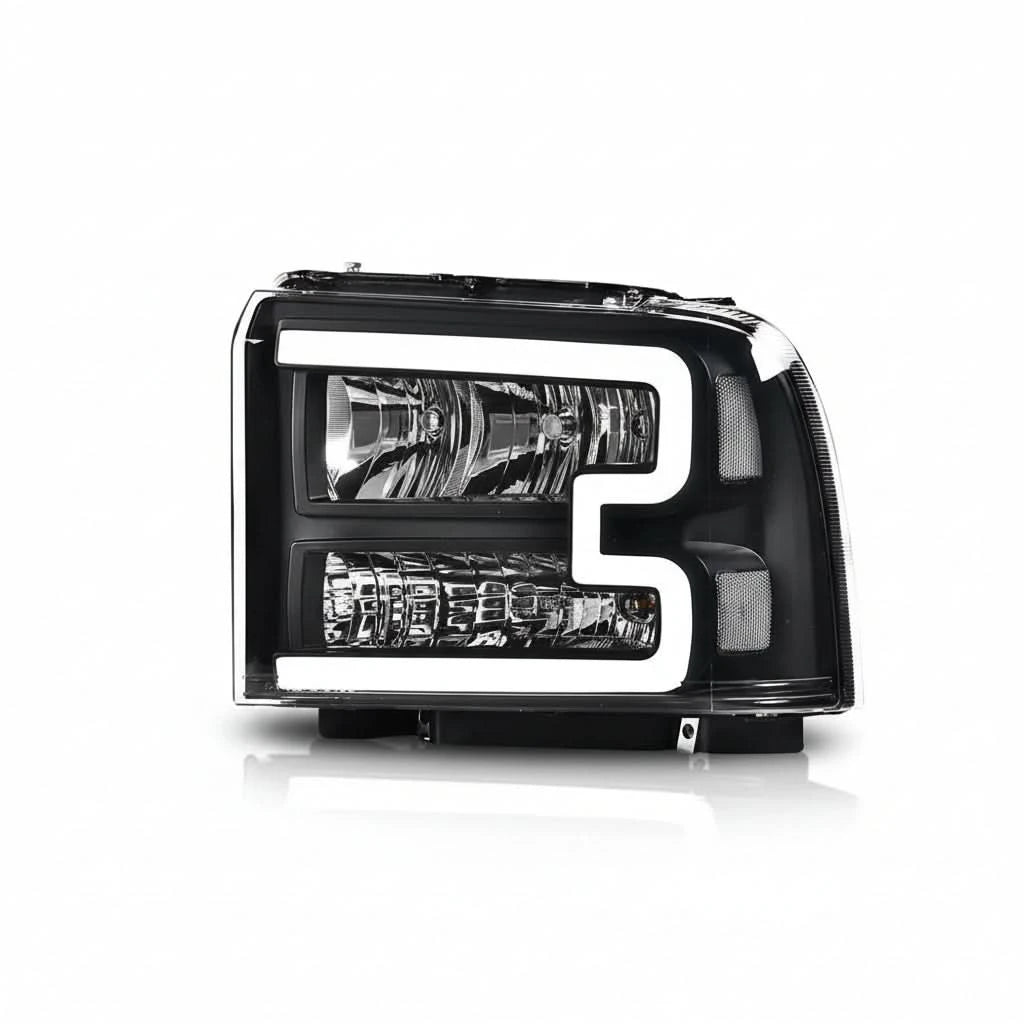 LED DRL Bar Headlight Assembly for 2005–2007 Ford F-250/F-350/F-450/F-550 Super Duty & 2005 Excursion – Chrome
