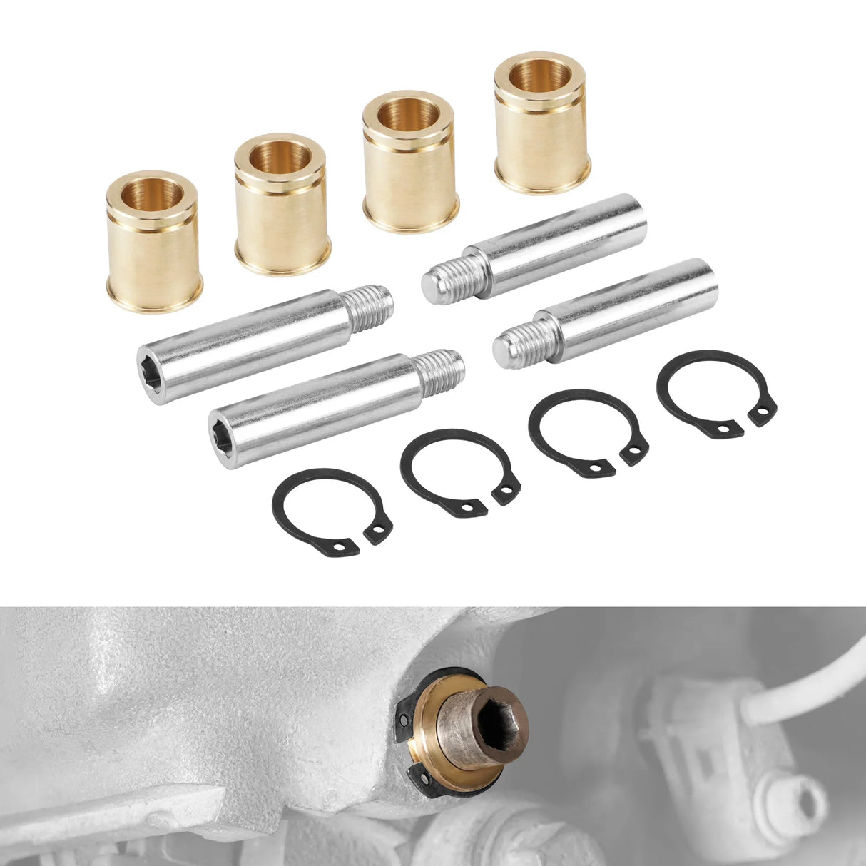 Brass Brake Caliper Guide Bushing + Steel Slider Pin Kit – BMW E30 / E36 / E46 / E90-E93 / E39 / Z3 / Z4