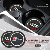 Audi Interior Cup Holder Anti-Slip Coasters – Silicone Mat Set (A & Q Series)