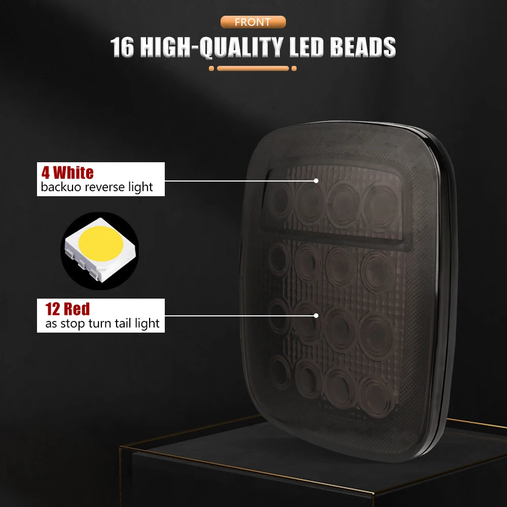 LED Tail Lights for Jeep Wrangler CJ / YJ / TJ – Smoked or Red Lens (2-Piece Set)