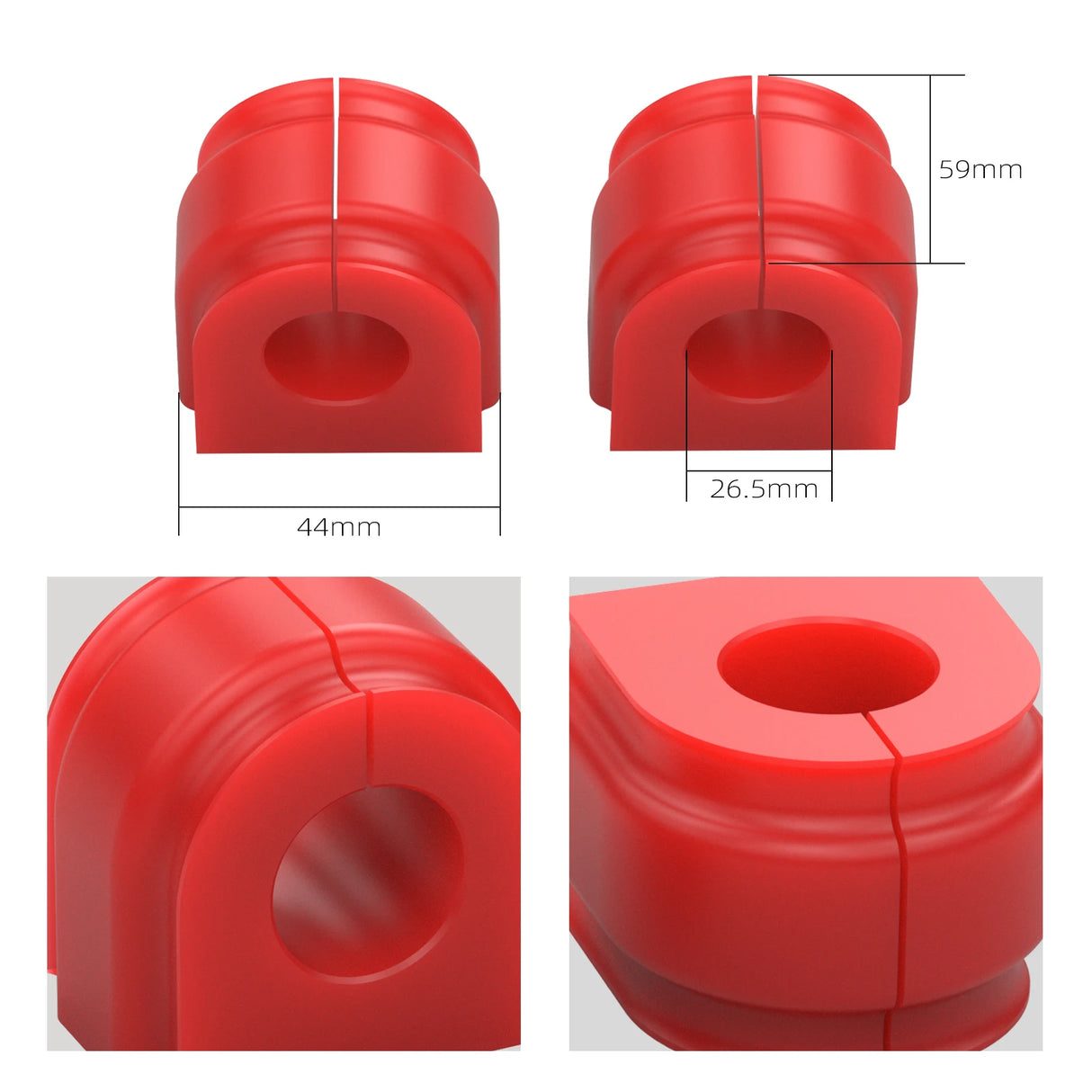 80A Poly Front Sway Bar Bushings (26.5mm) – BMW E81/E82/E87/E88, E90/E91/E92/E93, Z4 E89 (OEM 31356765574)