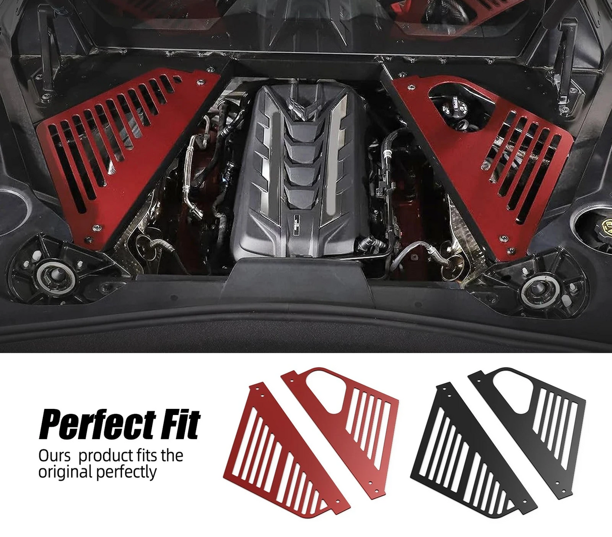 Aluminum Engine Bay Compartment Covers for Corvette C8 (2020–2023)