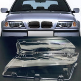 Clear Headlight Lens Covers – Fits BMW E46 3-Series Sedan/Wagon (1998–2001) | OEM-Style Replacement Lamp Shell Set (2PCS)