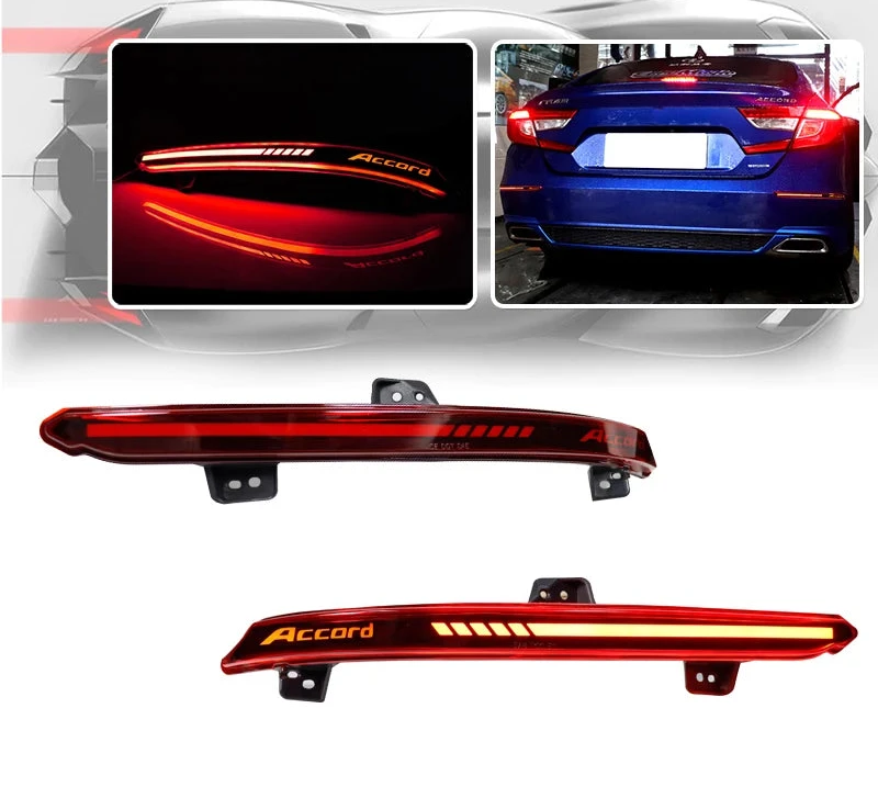 Honda Accord LED Rear Bumper Reflector Lights – Brake, DRL & Sequential Turn Signal (2018–2022 Sedan)