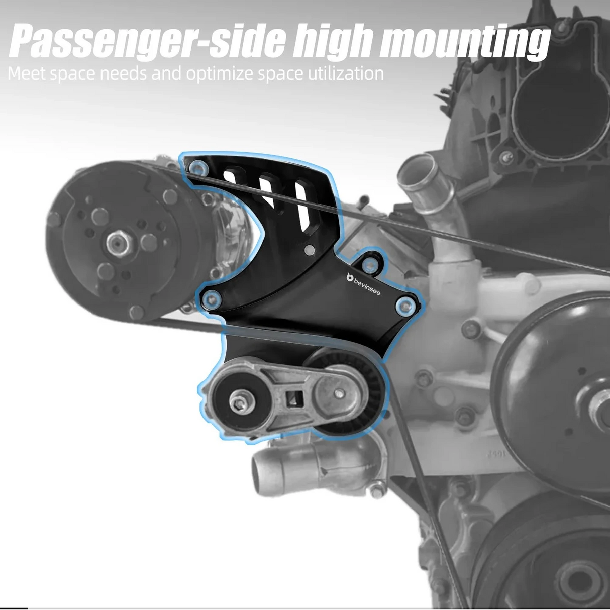 LS 508 A/C Compressor Bracket & Tensioner Kit for 4.8L / 5.3L / 6.0L / 6.2L Truck & SUV Engines