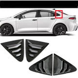 Rear Side Window Louver Cover Set for Toyota Corolla Sedan 2019–2023 – Gloss Black / Carbon Look Vent Trim