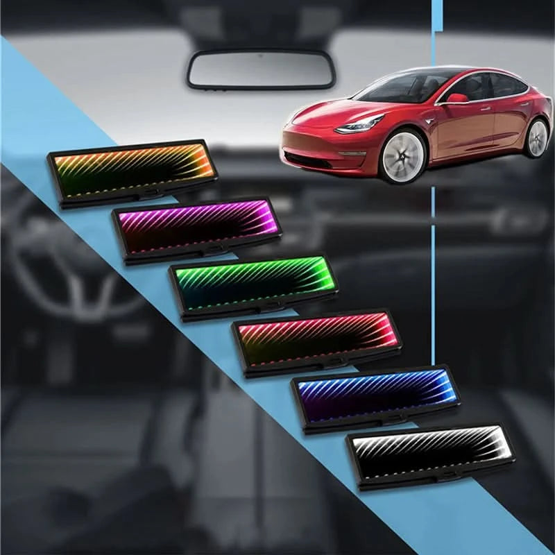 LED Ambient Interior Rearview Mirror – Wide View Flat Mirror Upgrade for Enhanced Cabin Style