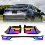 Lexus IS200t / IS250 / IS300 / IS350 Smoked RGB LED Tail Light Assembly 2014 - 2020 (Left & Right / Pair)