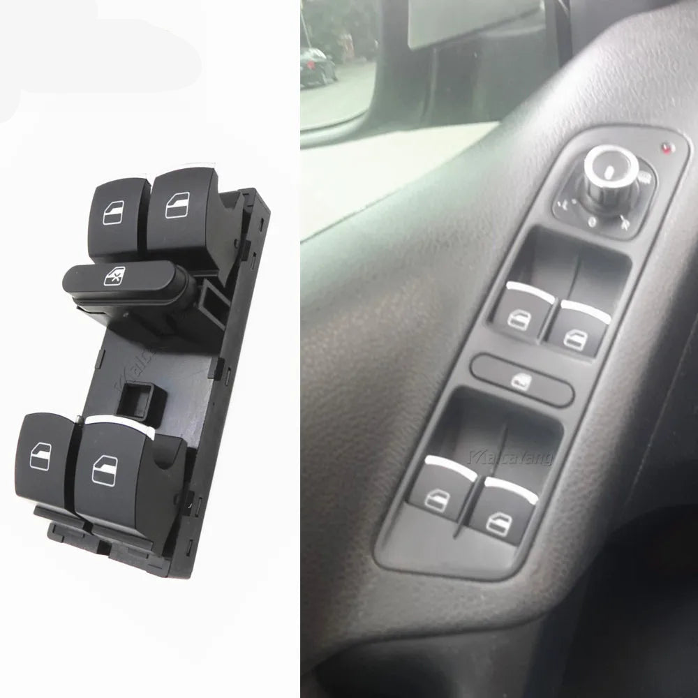 Power Window Master Switch – For VW Jetta, Golf GTI MK5/MK6, Tiguan, Passat B6, CC & Seat Leon MK2 (5ND959857 Replacement)