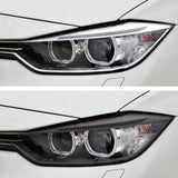 Headlight Eyebrow Covers for BMW 3 Series F30 F31 2012–2019 – Gloss Black / Carbon Look Eyelid Trim Pair