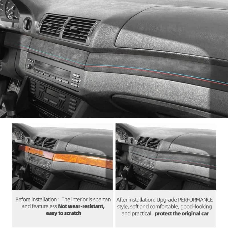 Suede-Style Dashboard Trim Panel Cover for BMW E39 (1995–2003)
