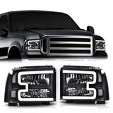 LED DRL Bar Headlight Assembly for 2005–2007 Ford F-250/F-350/F-450/F-550 Super Duty & 2005 Excursion – Chrome