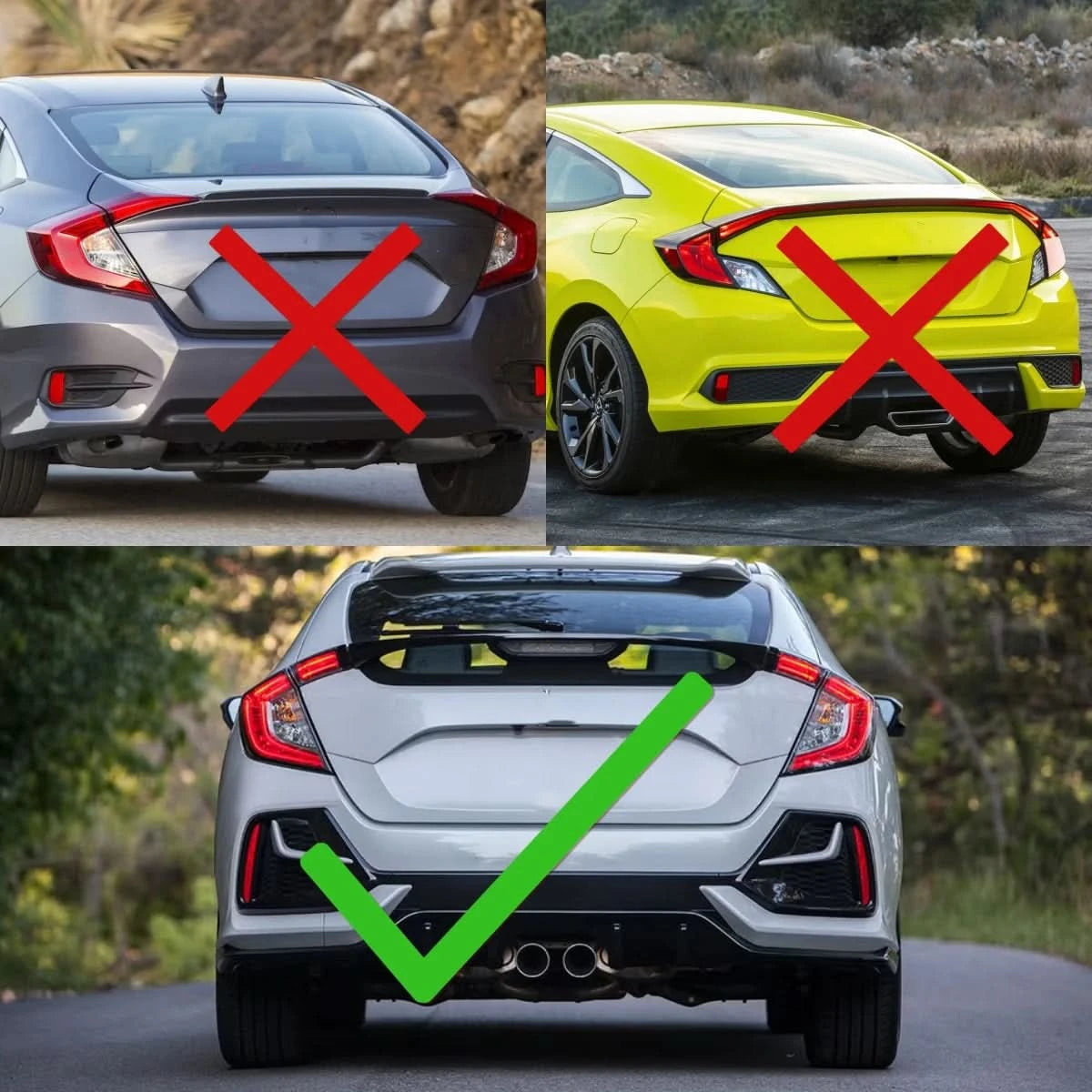 Honda Civic Hatchback LED Tail Lights – Clear Lens Sequential Turn Signal (2016–2021 FK6 FK7 FK8 FK9)