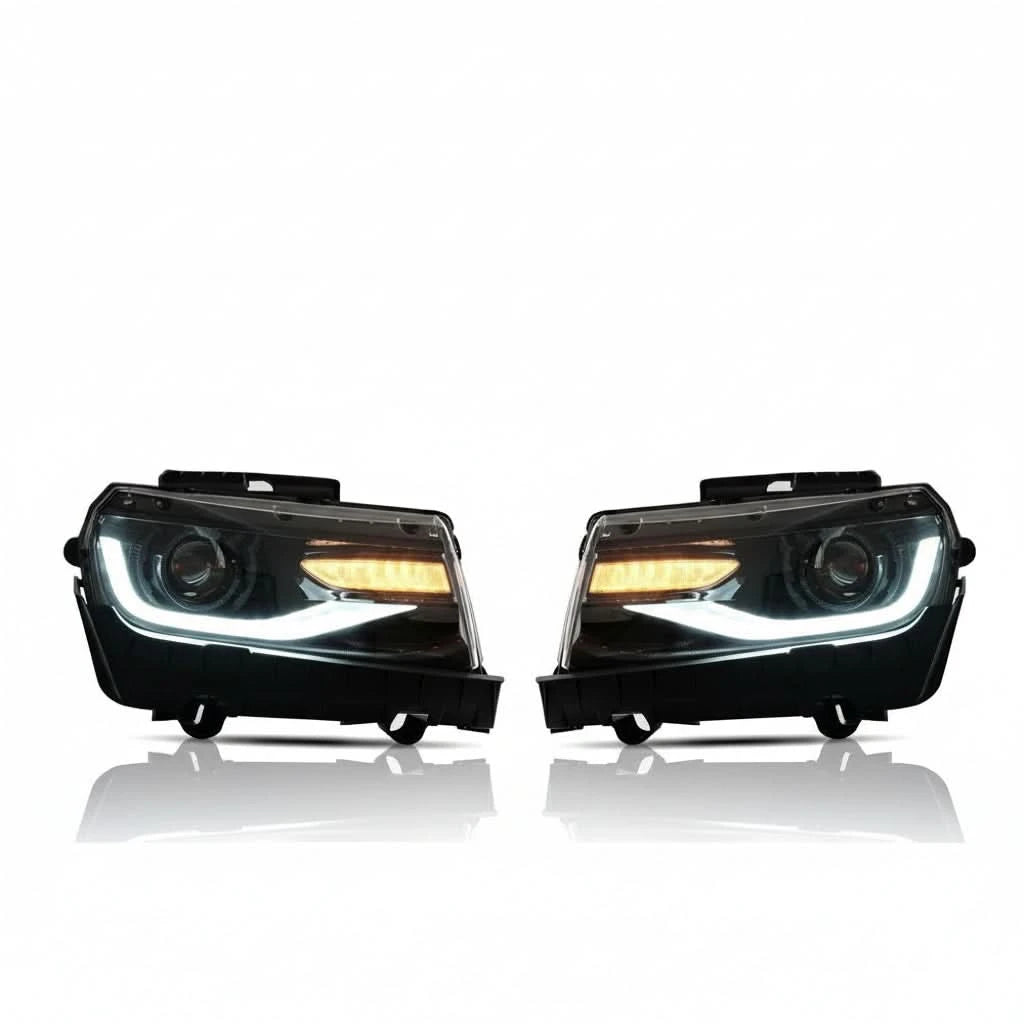 LED Headlight Assembly for Chevrolet Camaro (2014–2015) – Dynamic DRL Projector Head Lamps, Plug-and-Play Upgrade