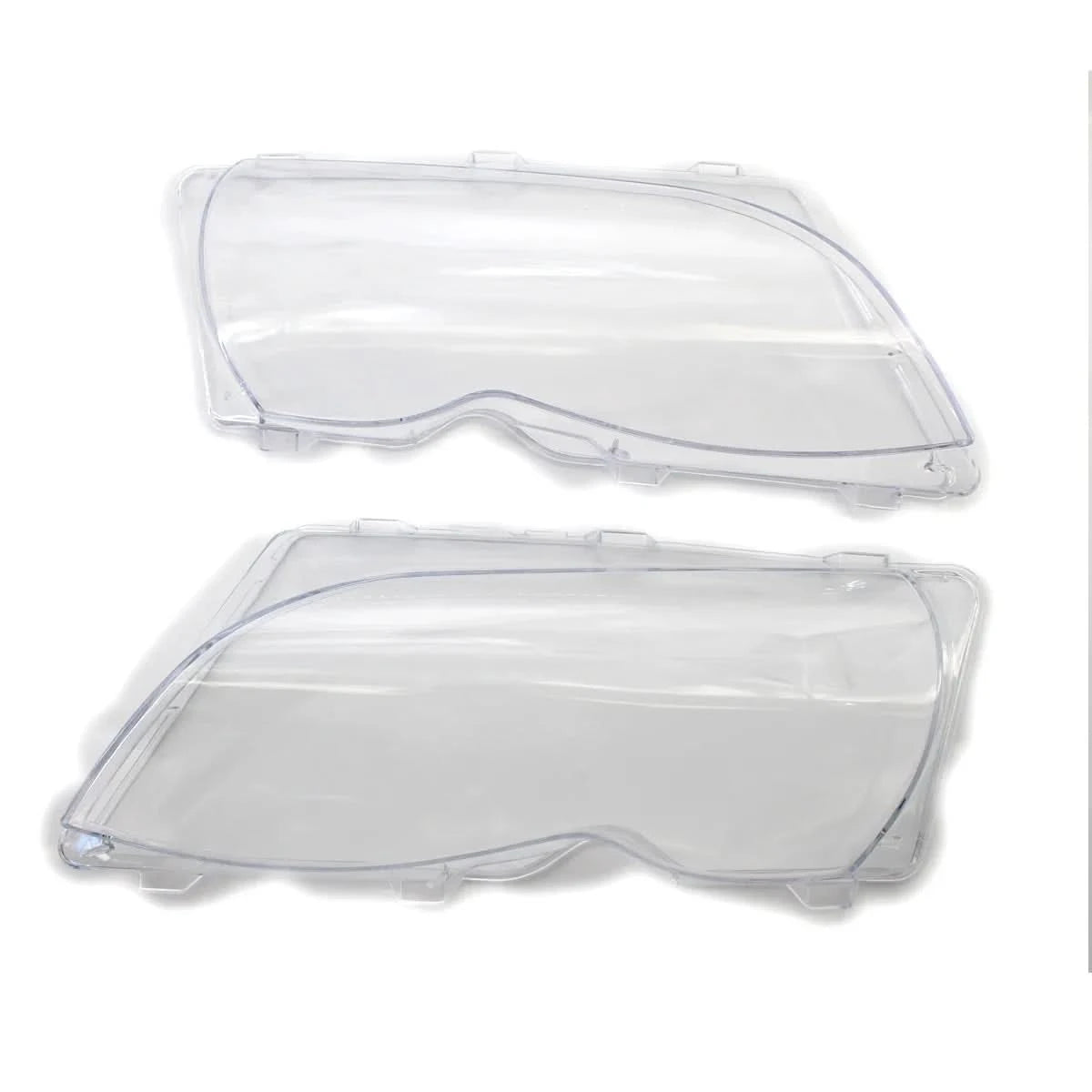 BMW E46 Sedan Headlight Lens Covers (2002–2005) – Clear Replacement PC Lenses