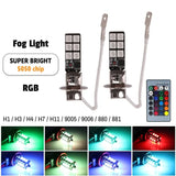RGB LED Fog Light Bulbs – Multi-Color 5050 Chip Upgrade (H11 / H8 / H9 / H7 / 9005 / 9006 & More)
