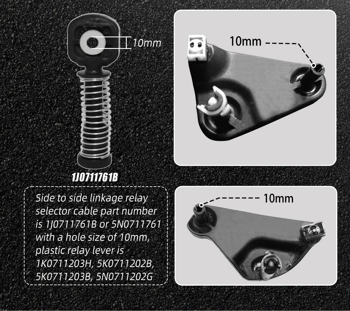 VW Golf MK7 / Jetta / Passat / Beetle / EOS / CC & Audi A3 / Q3 / TT Manual Transmission Billet Aluminium Shifter Bushing Kit (10mm Pin)