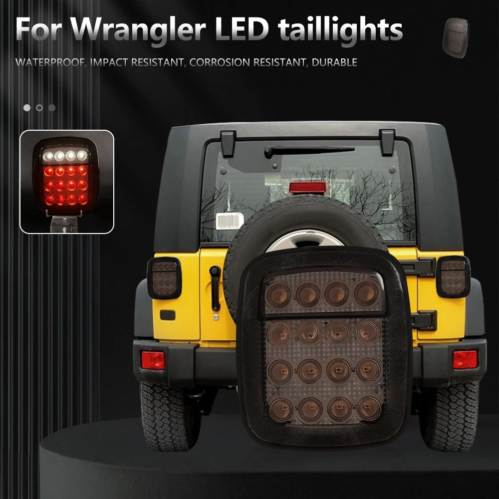 LED Tail Lights for Jeep Wrangler CJ / YJ / TJ – Smoked or Red Lens (2-Piece Set)