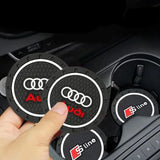 Audi Interior Cup Holder Anti-Slip Coasters – Silicone Mat Set (A & Q Series)