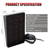 F1-Style LED Rear Brake Light – 12V Strobe & Running Light Warning Lamp (Universal Fit)