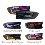 Honda Accord RGB LED Tail Lights – Smoked Lens with Startup Animation (2018–2022 Sedan)