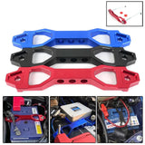 Billet Aluminum Battery Tie Down Bracket – 140mm / 190mm Performance Battery Hold-Down Mount (Red / Black / Blue)