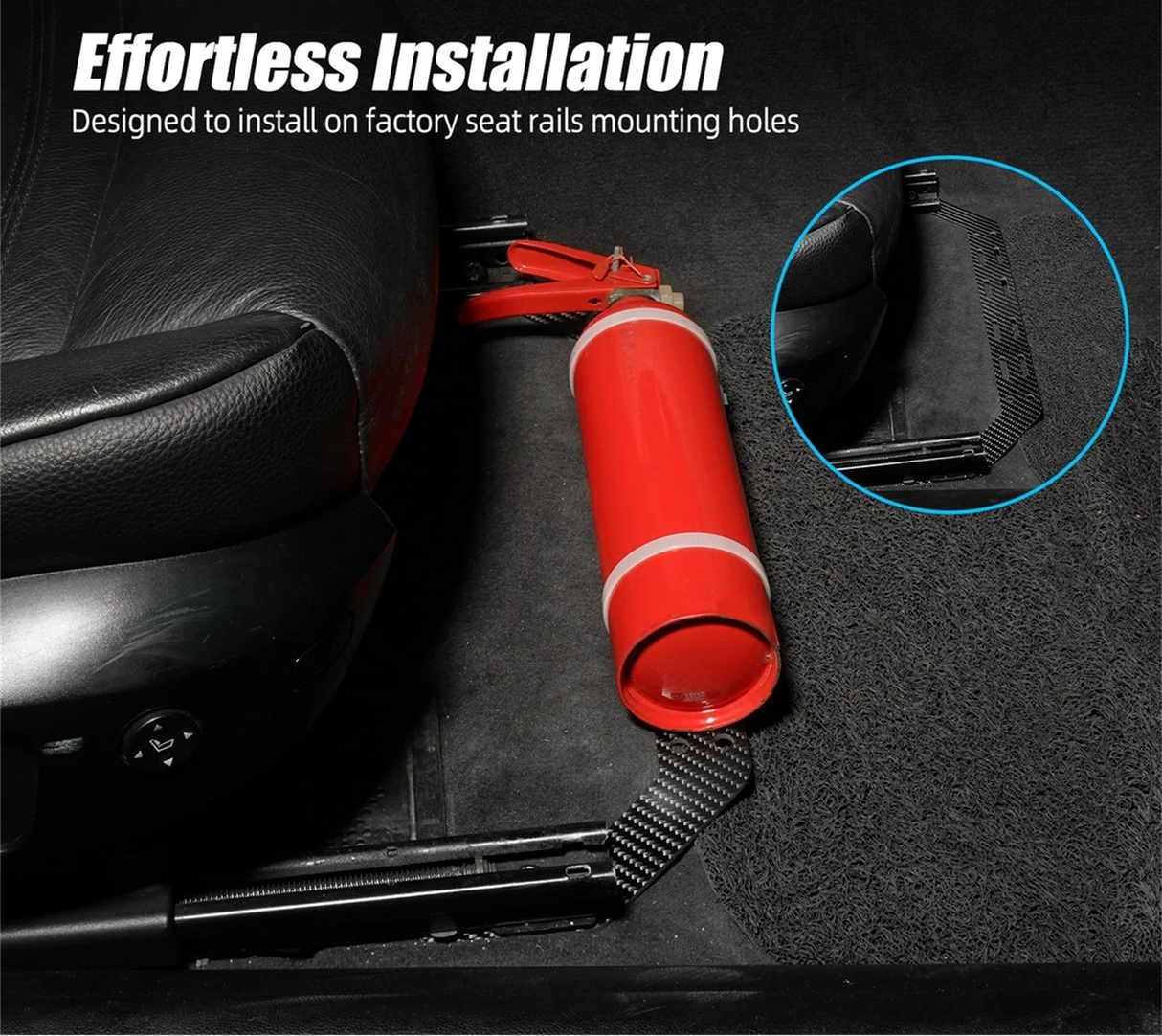 Carbon Fiber Fire Extinguisher Seat Mount – BMW E90 / E91 / E92 / E93 (2005–2013)