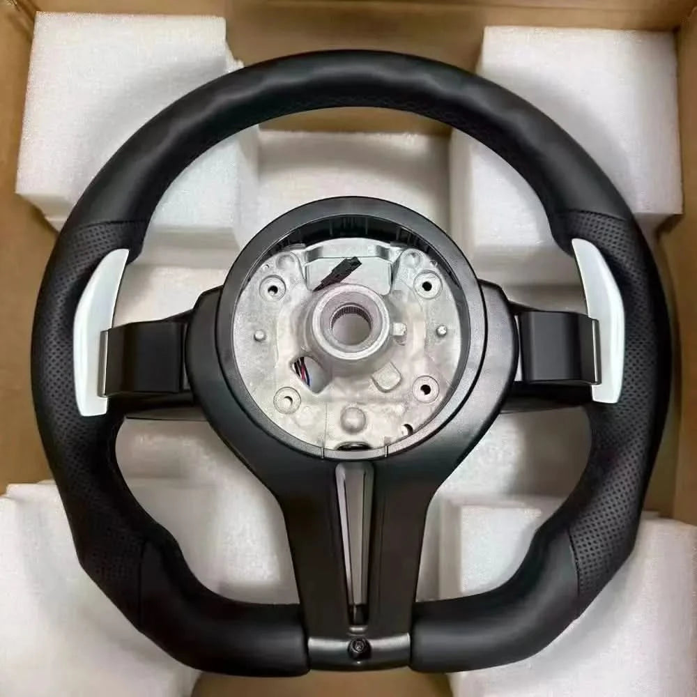BMW F-Series Flat Bottom Sport Steering Wheel – Black Frame Performance Upgrade