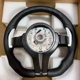 BMW F-Series Flat Bottom Sport Steering Wheel – Black Frame Performance Upgrade