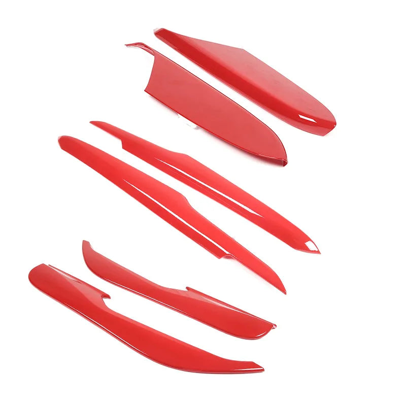 Corvette C8 Interior Door Anti-Kick Panel Covers (2020–2023) – Carbon Fiber/Red