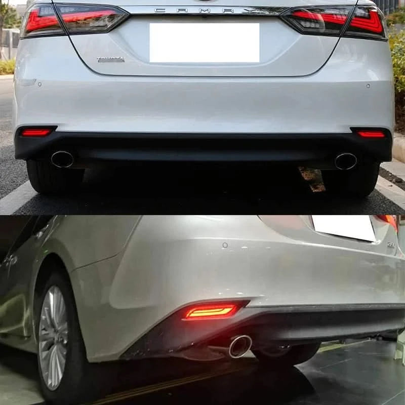 LED Rear Bumper Reflector Lights for Toyota Camry 2018–2024 | Tail, Brake, Rear Fog & Sequential Turn Signal (2PCS)