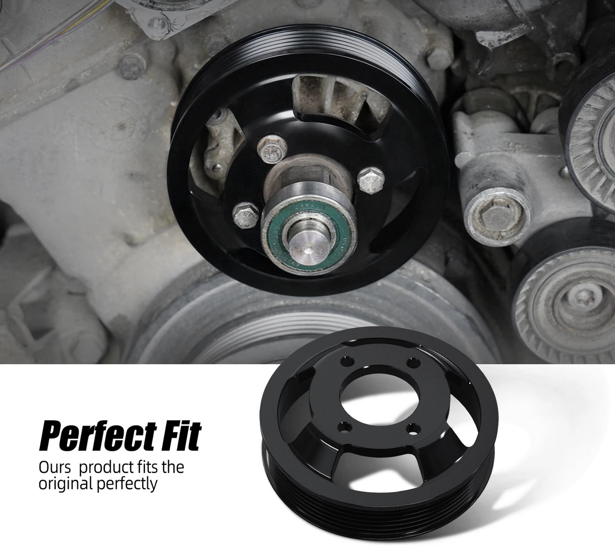 BMW M54 M52TU Aluminum Water Pump & Power Steering Pulley Kit – E46 E39 E38 X3 X5