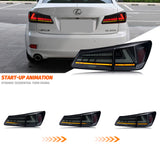 Lexus IS250 / IS350 / IS-F 2IS LED RGB Tail Light Assembly with Sequential Turn Signal & Start-Up Animation 2006 - 2013 (Left & Right / Pair)