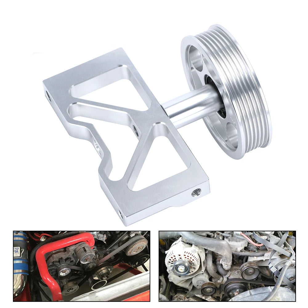 Ford Mustang Cobra / GT / LX & Lightning Billet Aluminium Smog Air Pump Idler Bracket Delete Kit with Pulley 1979 - 1995 (5.0L / 5.8L)