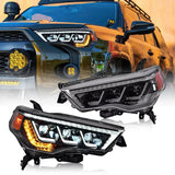 LED Headlight Assembly with Sequential Turn Signals & Start-Up DRL – Toyota 4Runner 5th Gen (2014–2022)