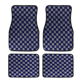 Universal Racing Checkered Plush Floor Mats – All-Weather Non-Slip Interior Carpet Set (4-Piece)