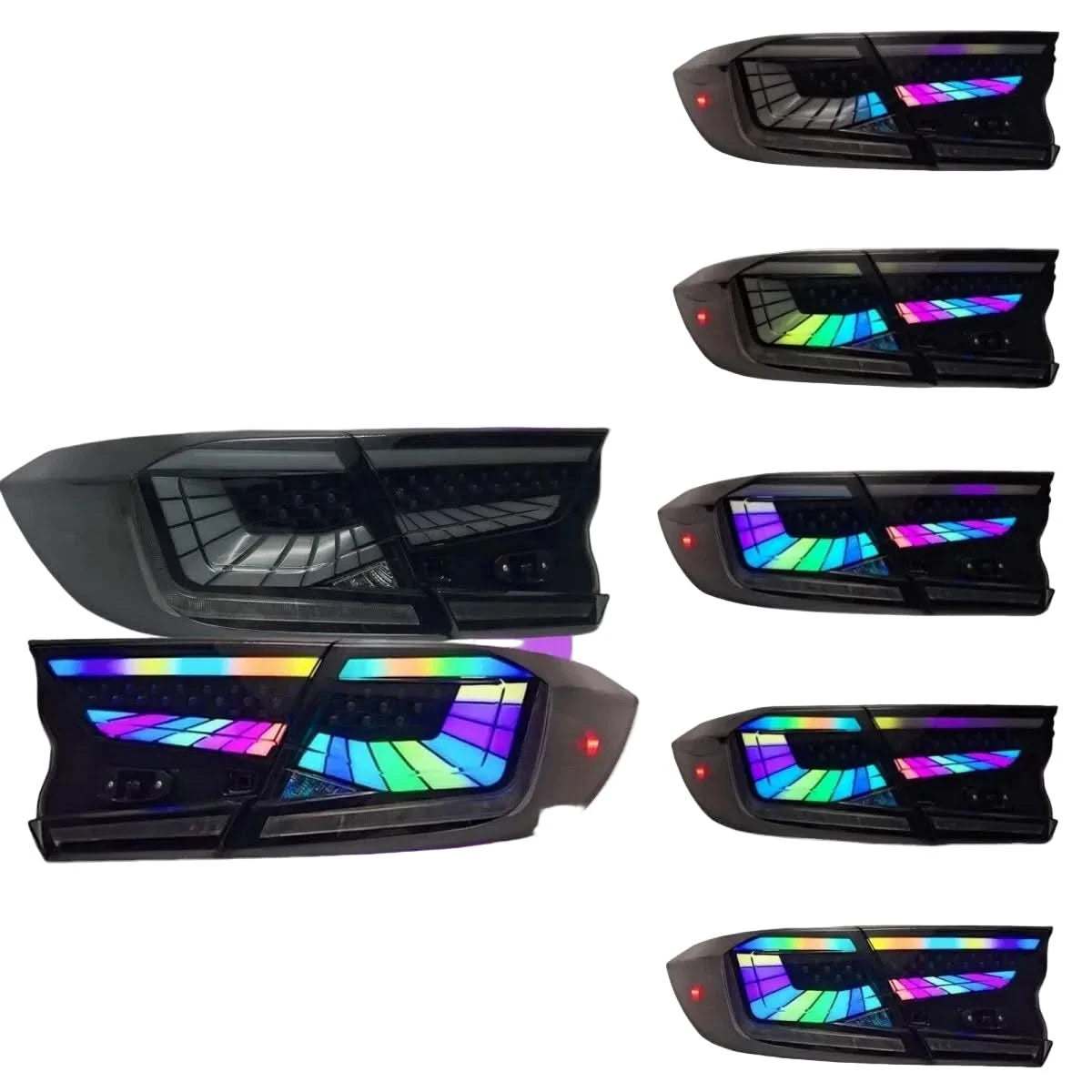 Honda Accord RGB LED Tail Lights – Smoked Lens with Startup Animation (2018–2022 Sedan)