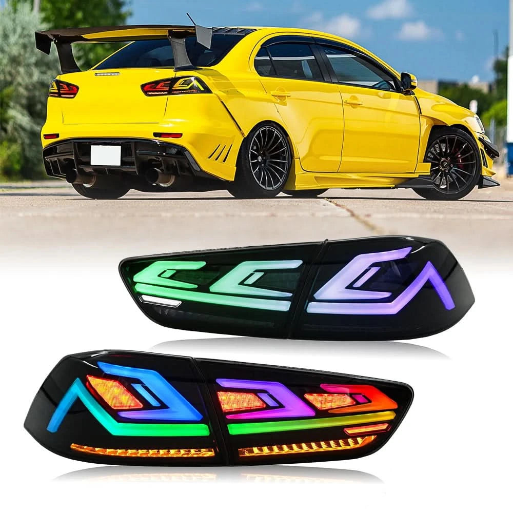 Mitsubishi Lancer RGB LED Tail Lights – Rear Brake, Fog & Running Light Assembly (2008–2018)