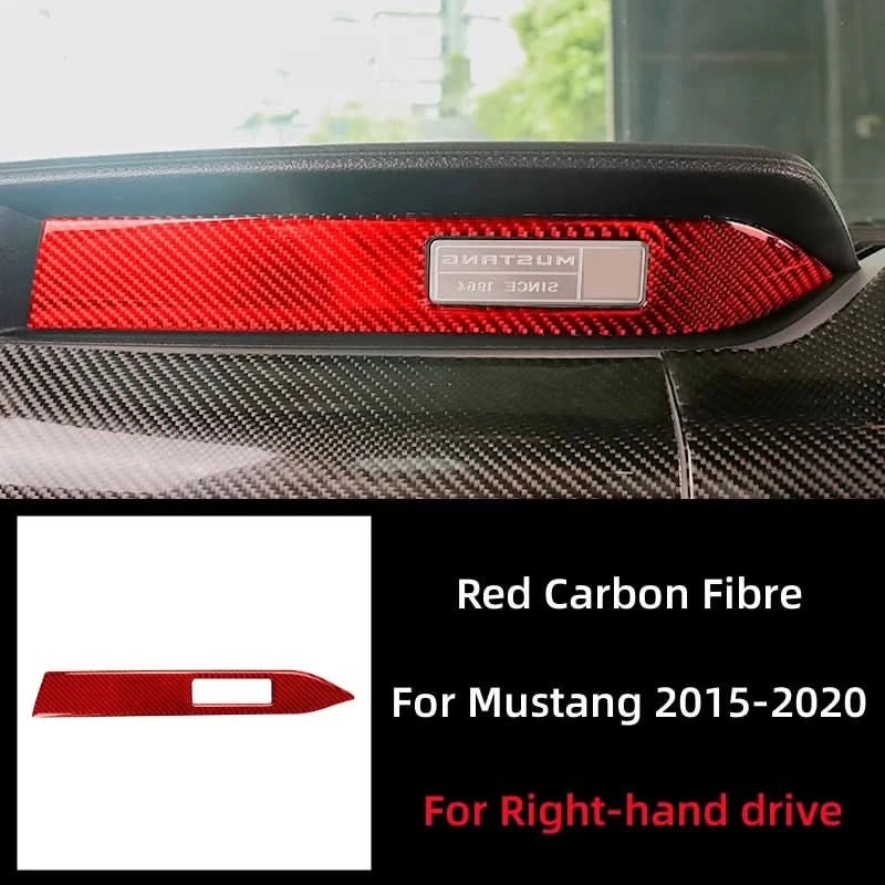 Carbon Fiber Interior Trim Sticker Set – Ford Mustang 2015–2021 Dashboard & Console Accents