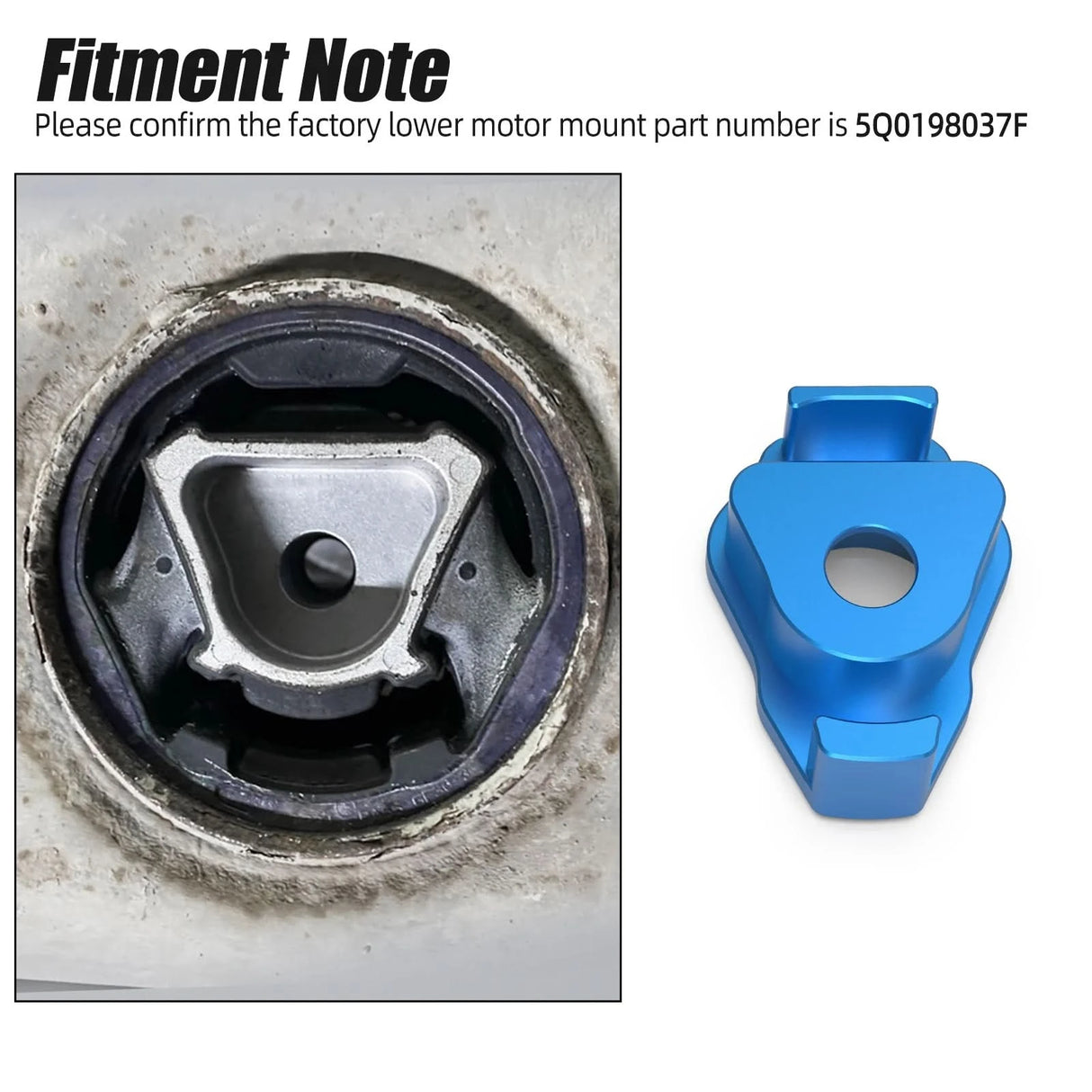MQB Billet Lower Engine Mount Insert – Golf MK7 / MK8, A3 / RS3 / TT / MQB Platform