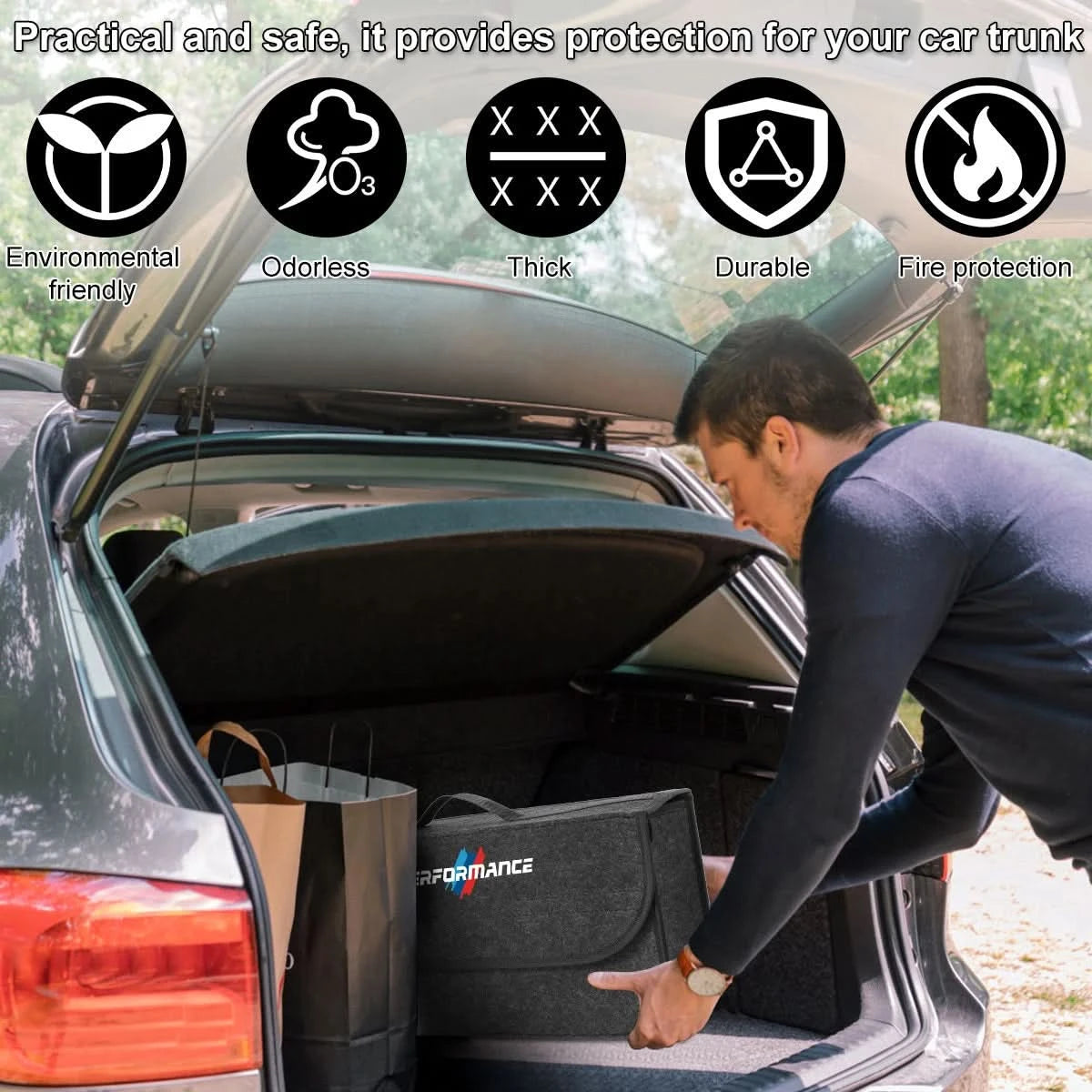 Foldable Car Trunk Organizer Storage Box – Large Capacity Cargo Organizer
