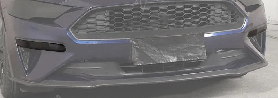 Smoked Front Fog Light Covers for Ford Mustang 2018–2023 | Gloss Black Fog Lamp Trim Upgrade