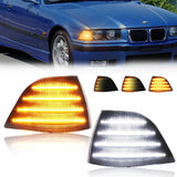 BMW E36 Coupe LED Front Corner Turn Signal Lights – Sequential Amber / White DRL (1992–1999, Pair)
