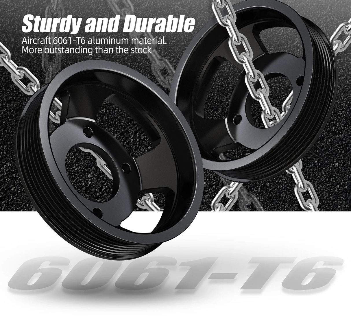 BMW M54 M52TU Aluminum Water Pump & Power Steering Pulley Kit – E46 E39 E38 X3 X5