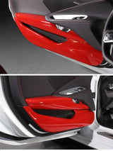 Corvette C8 Interior Door Anti-Kick Panel Covers (2020–2023) – Carbon Fiber/Red